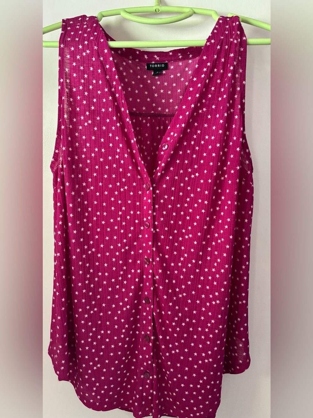 Torrid Fuchsia Star Print Summer Top